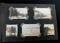 Old photo album containing circa 180 mainly snapshot images, early 20th century Canada interest