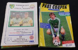 Three boxes Norwich City FC programmes, including quantity aways