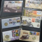 GB 1994-2007 collection of 54 Royal Mail/Royal Mint philatelic numismatic covers in 3 albums