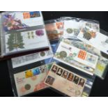 GB 1993-2014 collection of 44 Royal Mail/Royal Mint philatelic numismatic covers in 2 albums