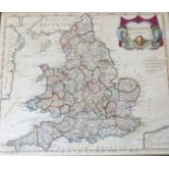 ROBERT MORDEN: ENGLAND, engraved hand coloured map [1695], approx 355 x 420mm, framed and glazed