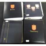 Jersey, Guernsey, Alderney and Isle of Man 1941-2011 mint and used stamp collection in 4 Davo albums