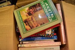 BOX OF MIXED BOOKS TO INCLUDE SEWING, NEEDLECRAFT INTEREST