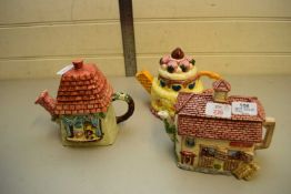 THREE NOVELTY TEA POTS