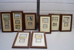 COLLECTION OF EIGHT SMALL FRAMED GROUPS OF PICTURES DEPICTING VIEWS OF NORWICH AND NORFOLK