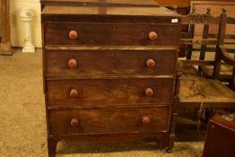 VICTORIAN MAHOGANY FOUR DRAWER CHEST, 90CM WIDE