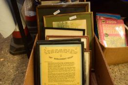 BOX OF MIXED PICTURES AND PRINTS