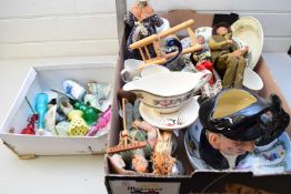 MIXED LOT OF CERAMICS AND GLASS WARES TO INCLUDE A ROYAL DOULTON CHARACTER JUG 'LOBSTER MAN', ALFRED