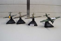 FOUR MODERN CAST METAL MODELS OF SECOND WORLD WAR AIRCRAFT