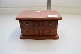 SMALL JEWELLERY CABINET CONTAINING COSTUME JEWELLERY