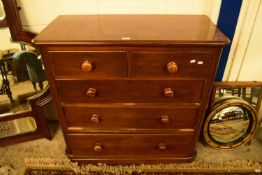 VICTORIAN MAHOGANY CHEST WITH TWO SHORT AND THREE LONG DRAWERS, 104CM WIDE