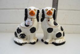 PAIR OF BURLEIGH WARE STAFFORDSHIRE DOGS