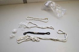 SELECTION OF WHITE BEADED NECKLACES