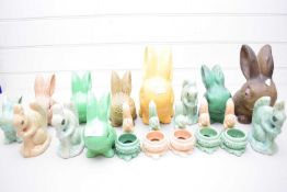 COLLECTION VARIOUS SYLVAC STYLE RABBITS AND SQUIRRELS PLUS FURTHER SMALL SYLVAC ASHTRAYS WITH