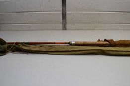 VINTAGE SHAKESPEARE TWO-PIECE FISHING ROD TOGETHER WITH A PEGLEY-DAVIES TWO-PIECE FISHING ROD