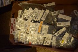 BOX OF HARDWARE STORE AS NEW PRE-PACKED NAILS