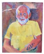 Derek Inwood, British 20th Century, Portrait of a man. Oil on canvas, signed , 18x12ins