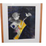 Colin Self, British Contemporary, Circus Clown. Mixed media, signed, 1995, 25x20.5