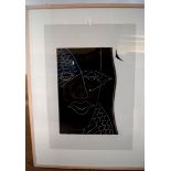 Maz Jackson, British 20th Century, ‘Shared Vision’. Woodcut, signed and inscribed , 34x23.