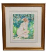 Stuart Scott Somerville, British School, 20th Century, Seated nude. Pastel, signed , 11 x 8.5ins