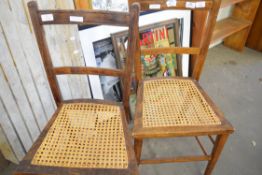 PAIR OF CANE SEATED BEDROOM CHAIRS