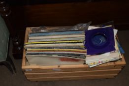 WOODEN CASE OF MIXED RECORDS