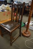 OAK CHAIR ON BARLEY TWIST FRAME