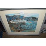 MIXED LOT COMPRISING A KOREAN NATIONAL DANCE CO FROM SEOUL SIGNED POSTER, TOGETHER WITH AN OIL ON