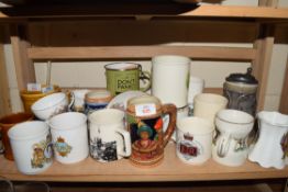 MIXED LOT VARIOUS ROYAL COMMEMORATIVE MUGS, SHAVING MUGS, BEER STEIN ETC