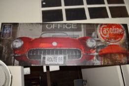 ROUTE 66 PRINT ON CANVAS, 140CM WIDE