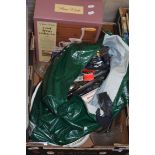 BOX OF KITCHEN WARES, CUTLERY ETC