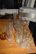 MIXED LOT OF CLEAR GLASS WARES