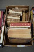 BOX OF MIXED LEATHER BOUND BOOKS