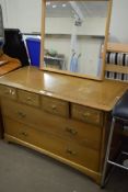 SIX DRAWER DRESSING CHEST WITH MIRRORED BACK BEARING RETAILERS LABEL FOR ROBERTSON & COLMAN LTD,