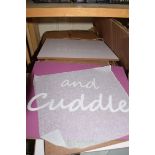 BOX OF WALL PLAQUES 'LET'S STAY HOME AND CUDDLE'