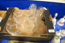 BOX OF MIXED CLEAR DRINKING GLASSES