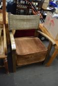 OAK FRAMED OCCASIONAL CHAIR, 67CM WIDE