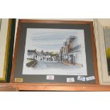 DOROTHY BRUCE, WEST KILBRIDE VILLAGE, COLOURED PRINT, F/G, 44CM WIDE