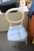 PAINTED VICTORIAN BALLOON BACK AND CANE SEATED BEDROOM CHAIR