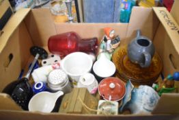 BOX OF MIXED CERAMICS AND GLASS