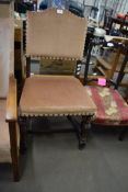 OAK FRAMED DINING CHAIR WITH UPHOLSTERED SEAT AND BACK