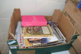 BOX OF ROYALTY INTEREST BOOKS, MAGAZINES AND NEWSPAPERS