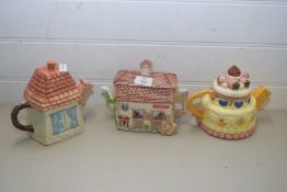 GROUP OF THREE MODERN NOVELTY TEA POTS