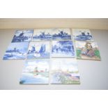 COLLECTION OF MODERN DELFT WALL TILES, PRINCIPALLY DEPICTING WINDMILLS