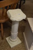 WHITE COMPOSITION PEDESTAL PLANT STAND IN THE CLASSICAL STYLE