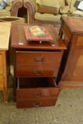 REPRODUCTION MAHOGANY VENEERED AND LEATHER TOP FILING CHEST, 60CM DEEP