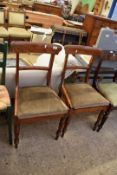 PAIR OF VICTORIAN MAHOGANY BAR BACK DINING CHAIRS