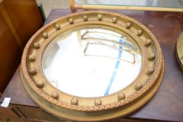 GILT WOOD FRAMED PORTHOLE MIRROR, 54CM DIAM