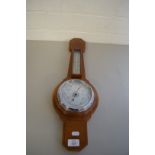 EARLY 20TH CENTURY ART DECO STYLE ANEROID BAROMETER AND THERMOMETER