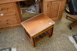 NEST OF TWO RETRO TEAK TABLES, LARGEST 45CM WIDE